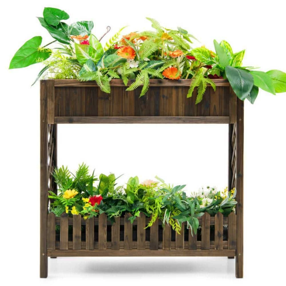 Best deal โ 2-Tier Elevated Wood Planter Box Raised Garden Bed by Alpulon ๐ - Image 8