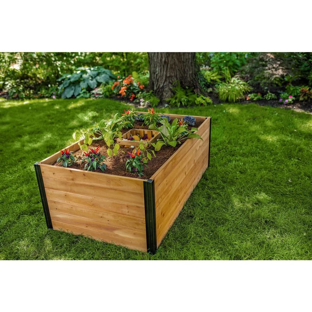 Best deal โ๏ธ Mezza 3'L x 5'W x 22"H Cedar Keyhole Composting Garden, Golden Brown, VT17702 by VITA ๐ - Image 7