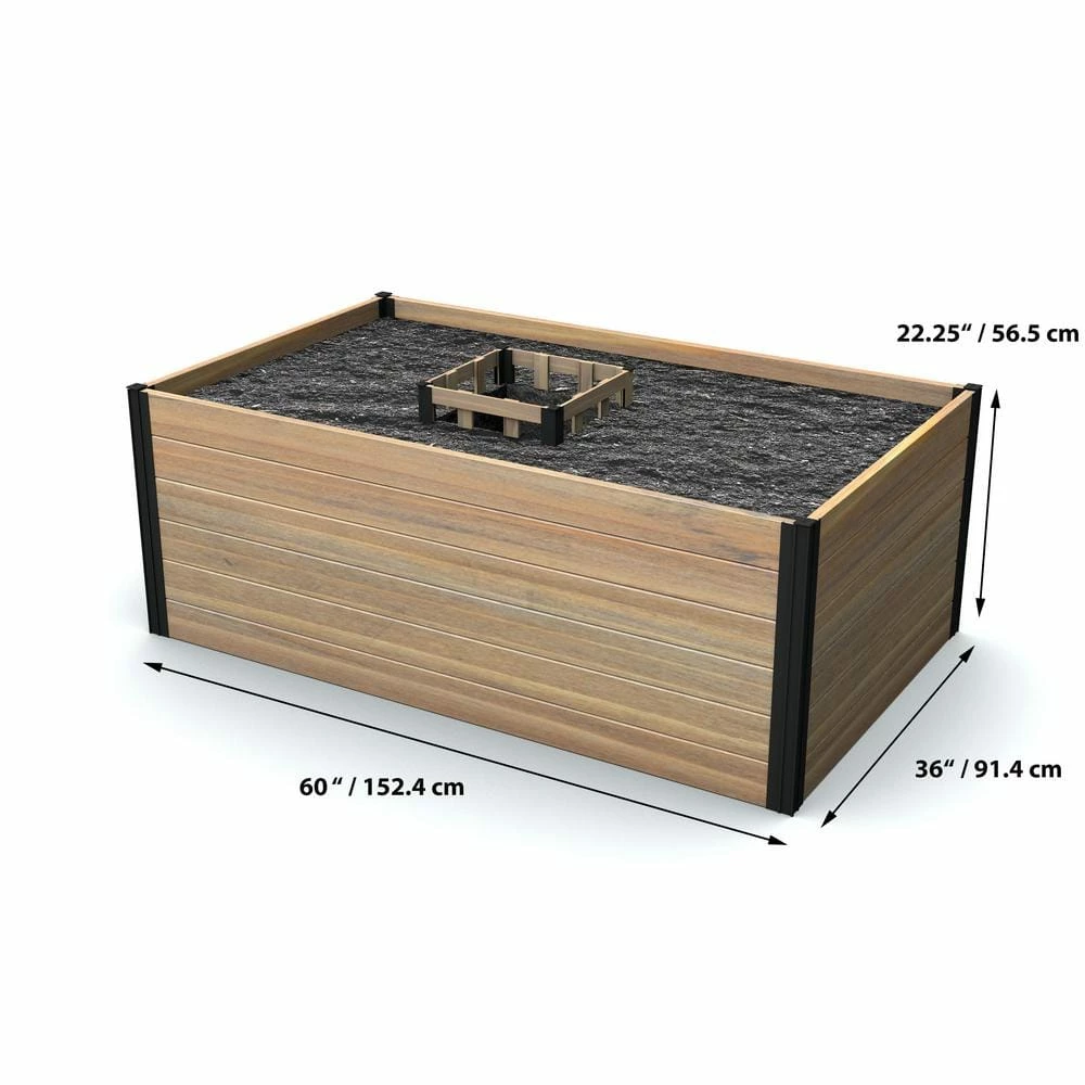 Best deal โ๏ธ Mezza 3'L x 5'W x 22"H Cedar Keyhole Composting Garden, Golden Brown, VT17702 by VITA ๐ - Image 6