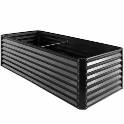 Discount 🧨 8 ft. x 4 ft. x 2 ft. Outdoor Steel Raised Garden Bed Planter Box for Vegetables, Flowers, Herbs by Best Choice Products ⌛