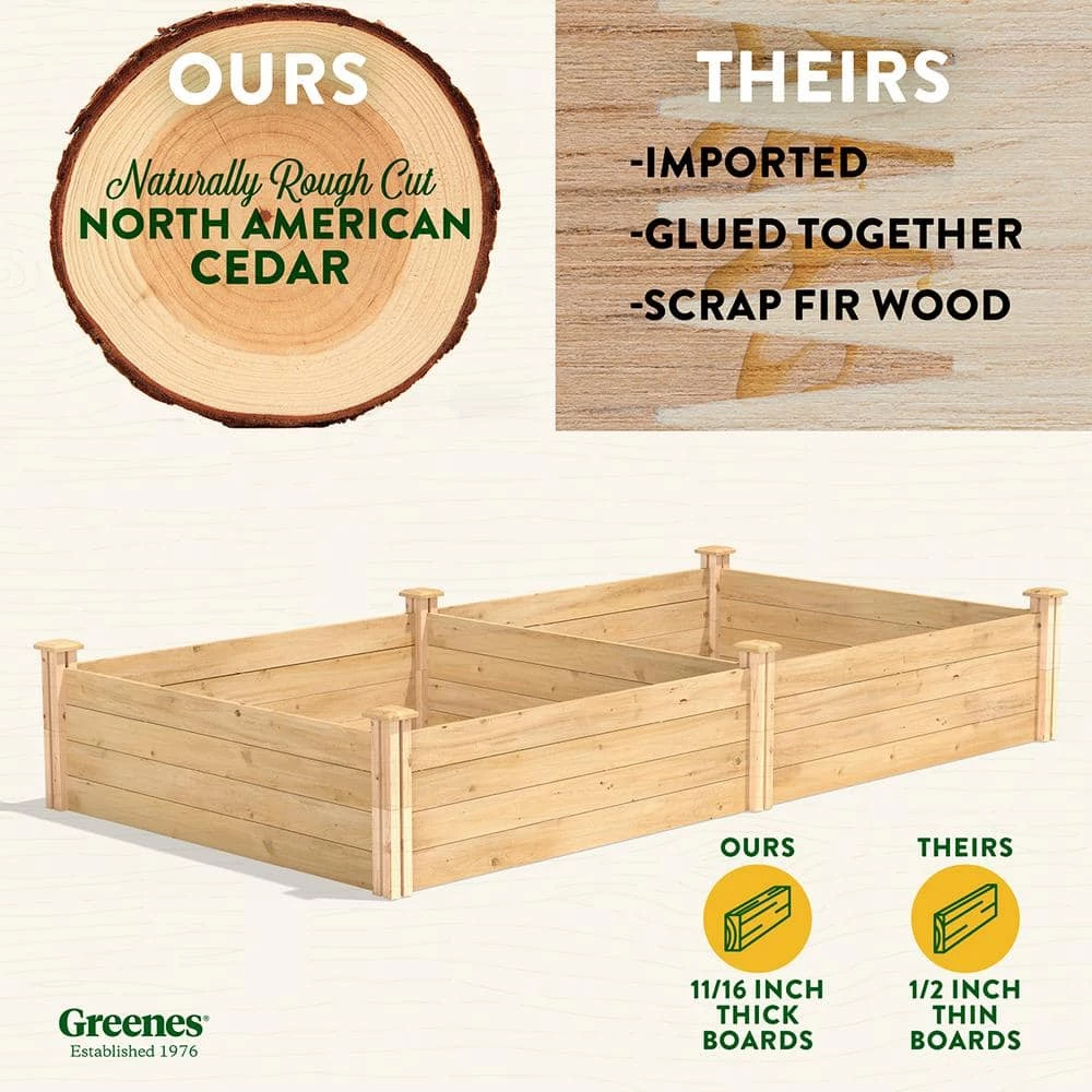 Outlet ๐ 4 ft. x 8 ft. x 14 in. Original Cedar Raised Garden Bed by Greenes Fence โ๏ธ - Image 3