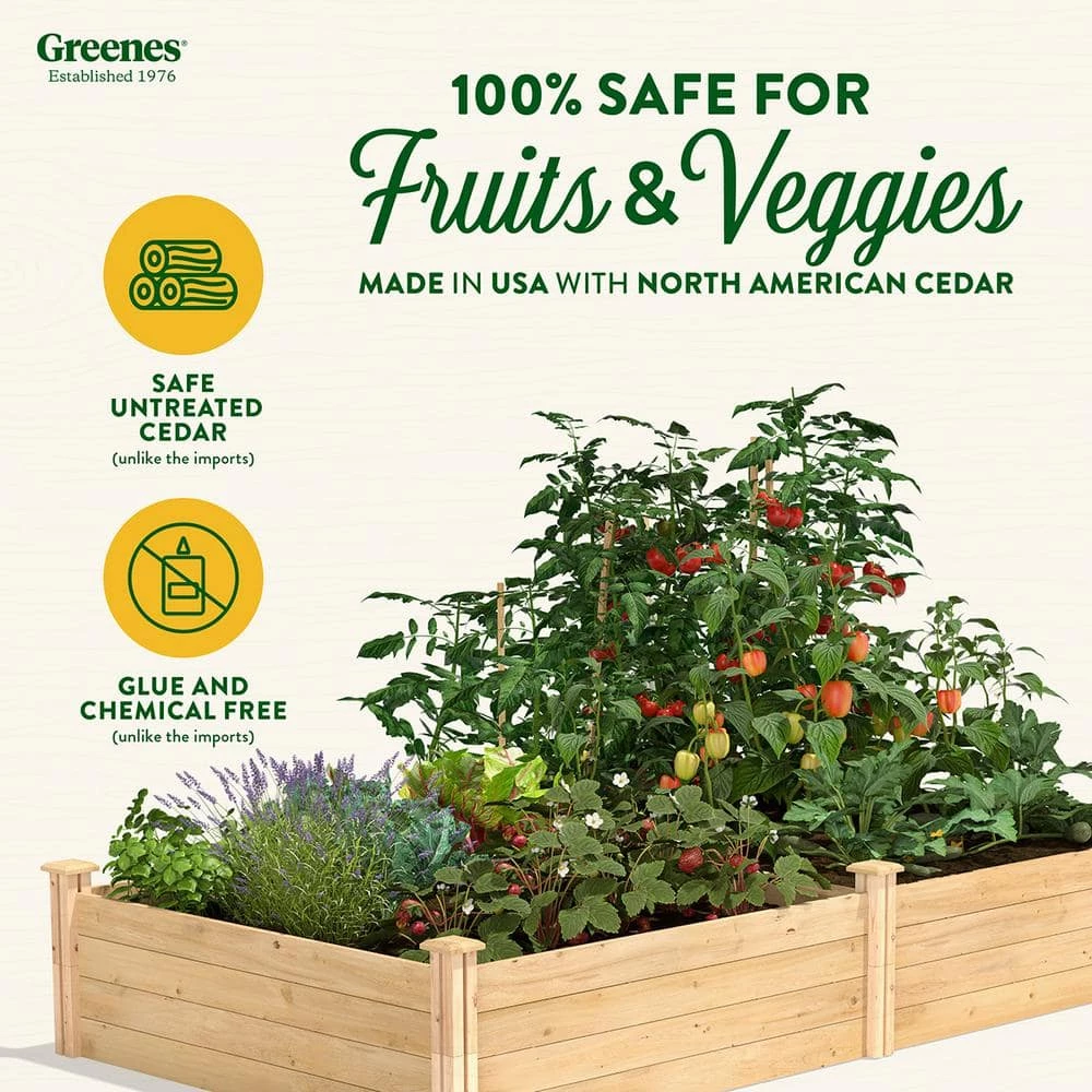 Outlet ๐ 4 ft. x 8 ft. x 14 in. Original Cedar Raised Garden Bed by Greenes Fence โ๏ธ - Image 4