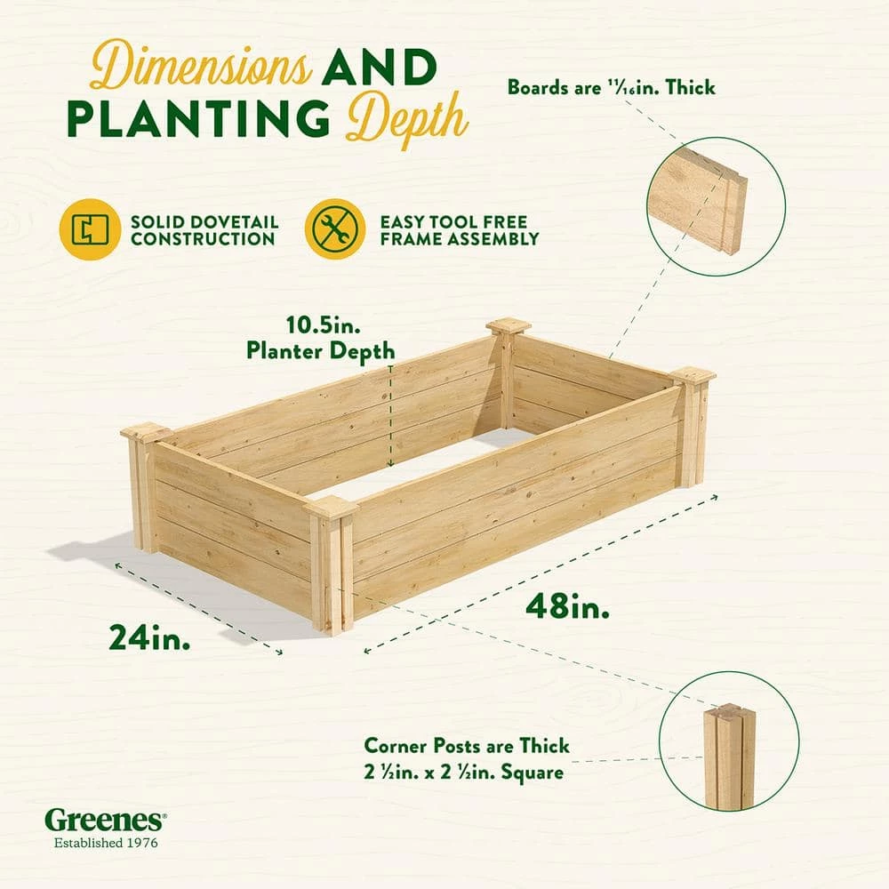 Best Sale ๐งจ 2 ft. x 4 ft. x 10.5 in. Original Cedar Raised Garden Bed by Greenes Fence ๐ฅ - Image 2