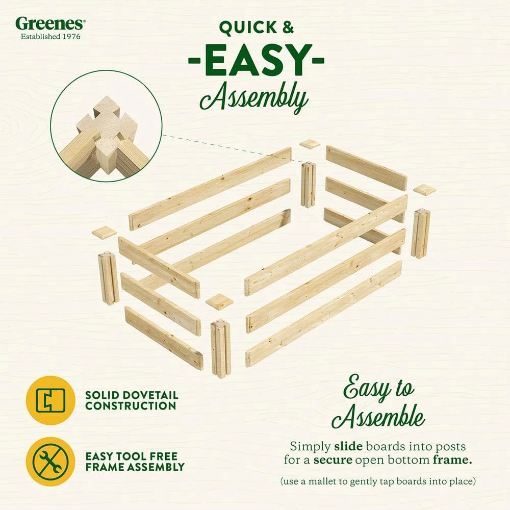 Best Sale โญ 2 ft. x 4 ft. x 10.5 in. Original Pine Raised Garden Bed by Greenes Fence ๐ - Image 5