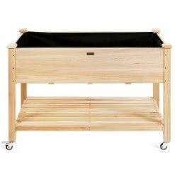 Wholesale ๐คฉ Wood Elevated Garden Bed with Storage Shelf Wheels and Liner Suitable for Vegetable Flower Herb by HONEY JOY ๐