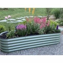 Best Pirce ✔️ 17 in. Tall 6-In-1 Modular Olive Green Metal Raised Garden Bed Kit by vego garden 🔔