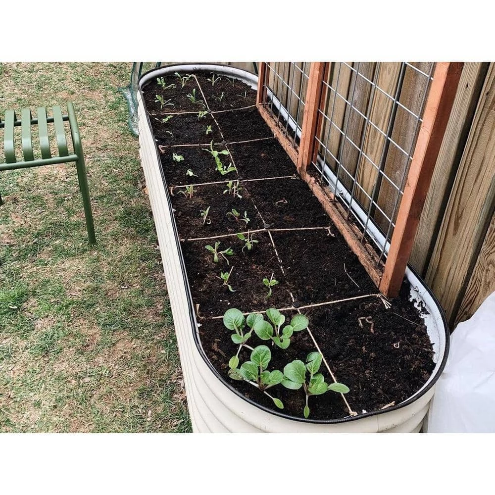 Promo ๐ 17" Tall 6 In 1 Modular Metal Raised Garden Bed Kit - Pearl White by vego garden ๐ - Image 4