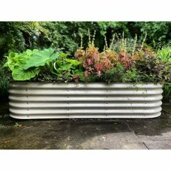 Promo ๐ 17" Tall 6 In 1 Modular Metal Raised Garden Bed Kit - Pearl White by vego garden ๐