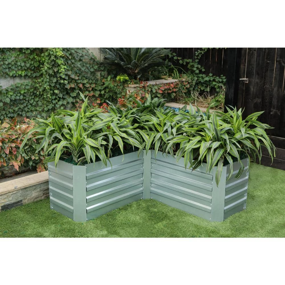 Hot Sale ๐ L-Shaped Galvanized Metal Raised Garden Bed by LuxenHome ๐ - Image 8