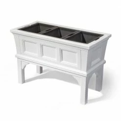Best Pirce 👏 24 in. x 39 in. Classic White Plastic Atherton Raised Planter Box by Step2 🧨