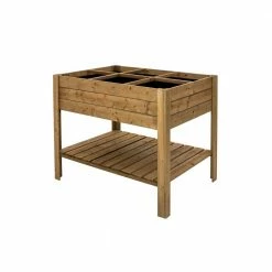 Best Sale ๐ 47.2 in. W x 31.5 in. L x 9.5 in. D 66 Gal. Capacity Rectangular Raised Bed with Shelf by Unbranded ๐