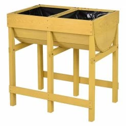 Cheapest 👍 Yellow Cedar Raised Bed with Black Liner by WELLFOR ❤️